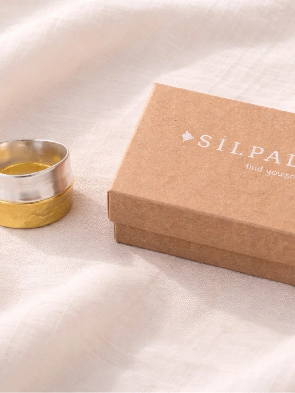 Silpada Rain or Shine R3134 925 Sterling Silver Brass Ring Sz 8 Unworn + Box HTF